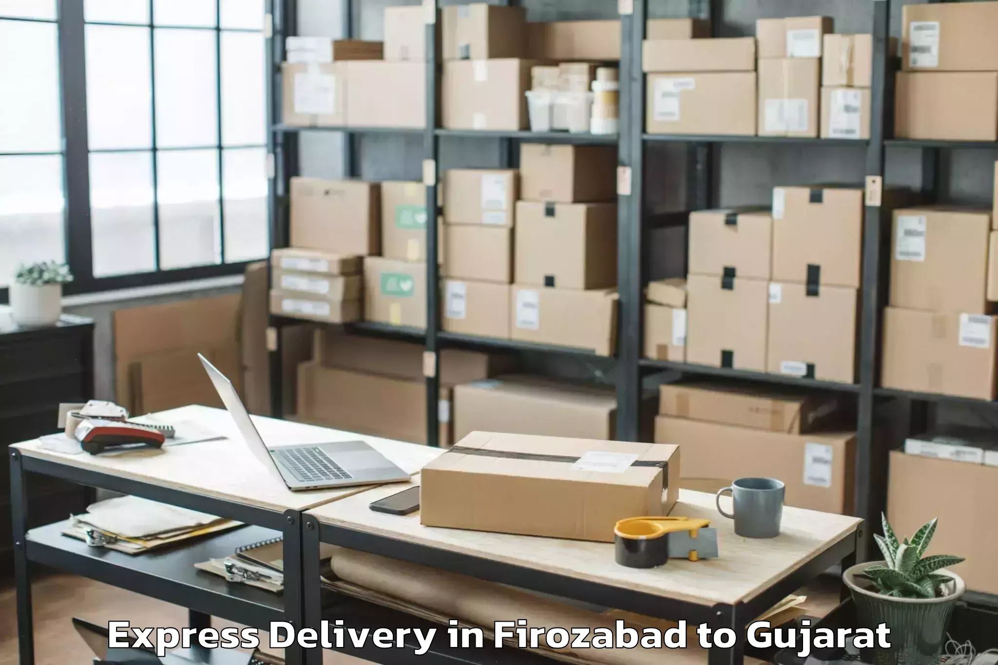 Professional Firozabad to Thasra Express Delivery